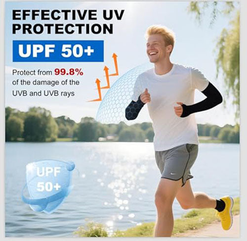 Unisex Cooling Ice Silk Sun Sleeves - Protection UV Bras mince Gardes pour le cyclisme extérieur