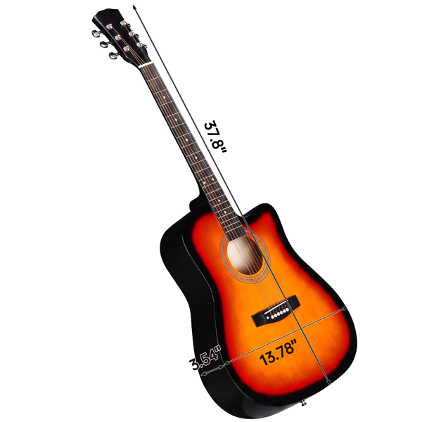 Coucher de soleil 41 pouces Dreadnought en forme de barrique Guitare acoustique avec choix