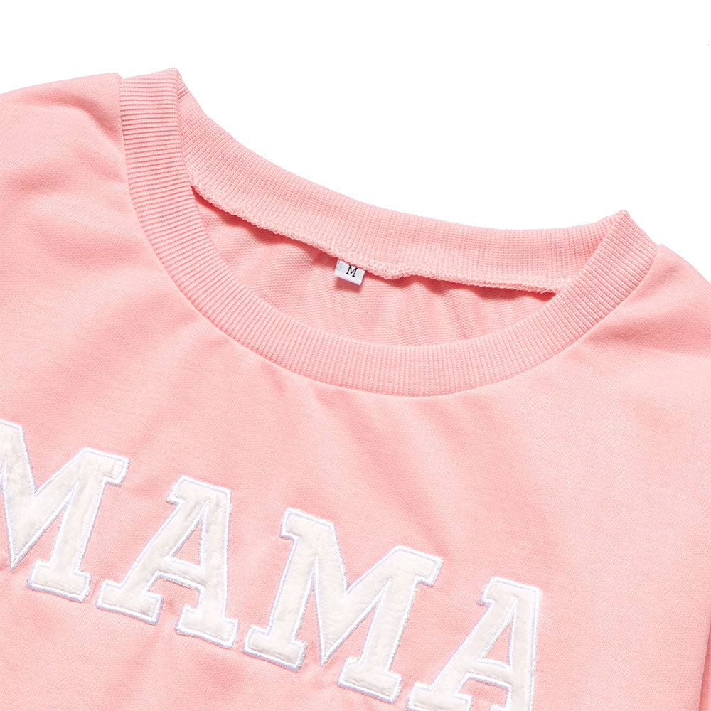 Printed Letter Parent-Child Sweatshirt