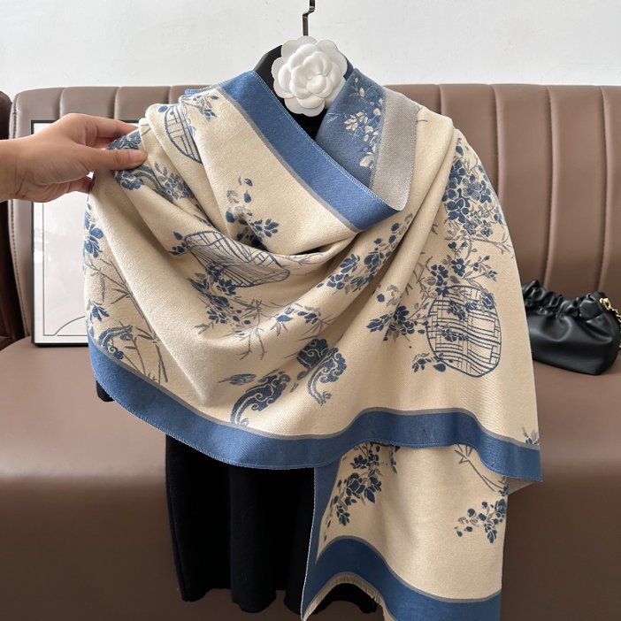Retro Châle à sensation de cachemire - Écharpe chaude douce haut de gamme pour femmes Écharpe d'automne