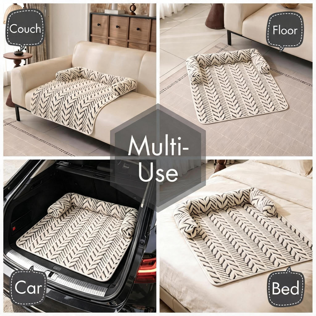Calmer les tapis de lit pour chien avec le cou et le soutien de la tête
