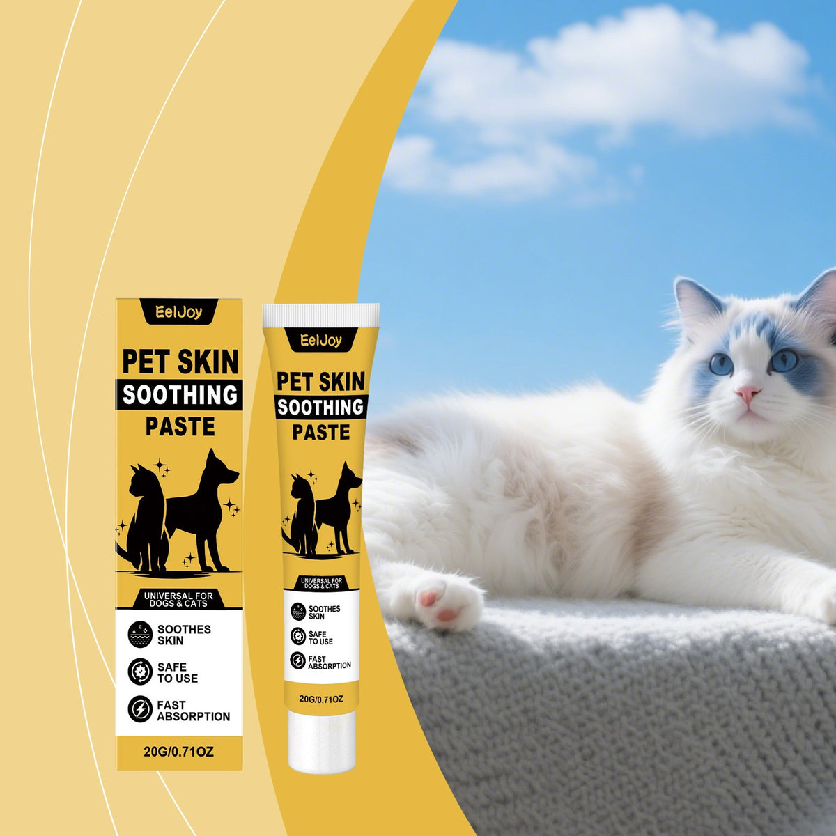 Eeljoy Pet crème soin de la peau formule douce avec une texture fine pour prendre soin de la peau des chiens