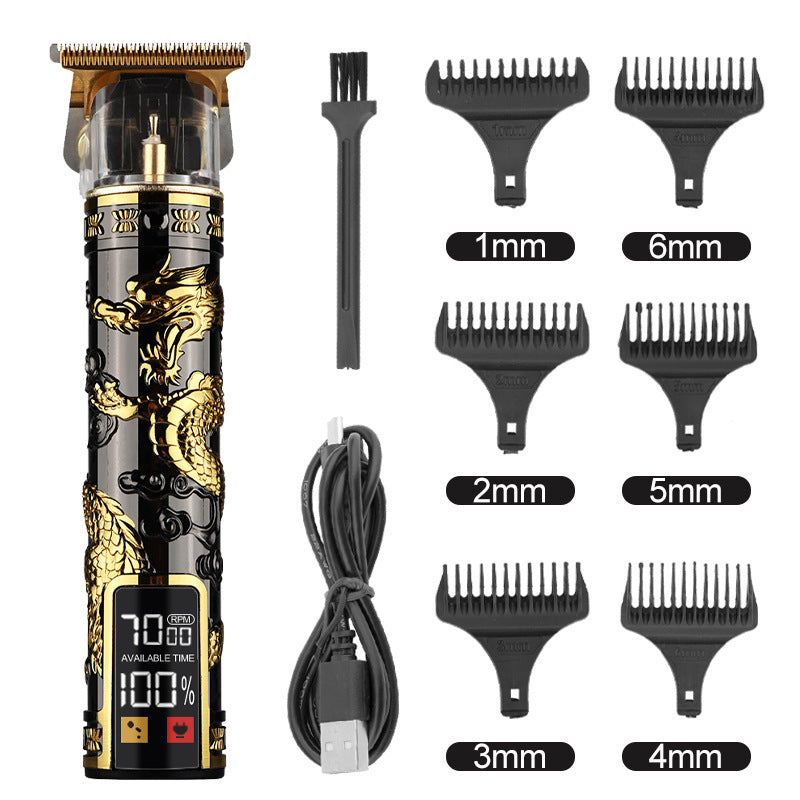 Clipper électrique électrique cheveux Cutter Retro huile gravure tête