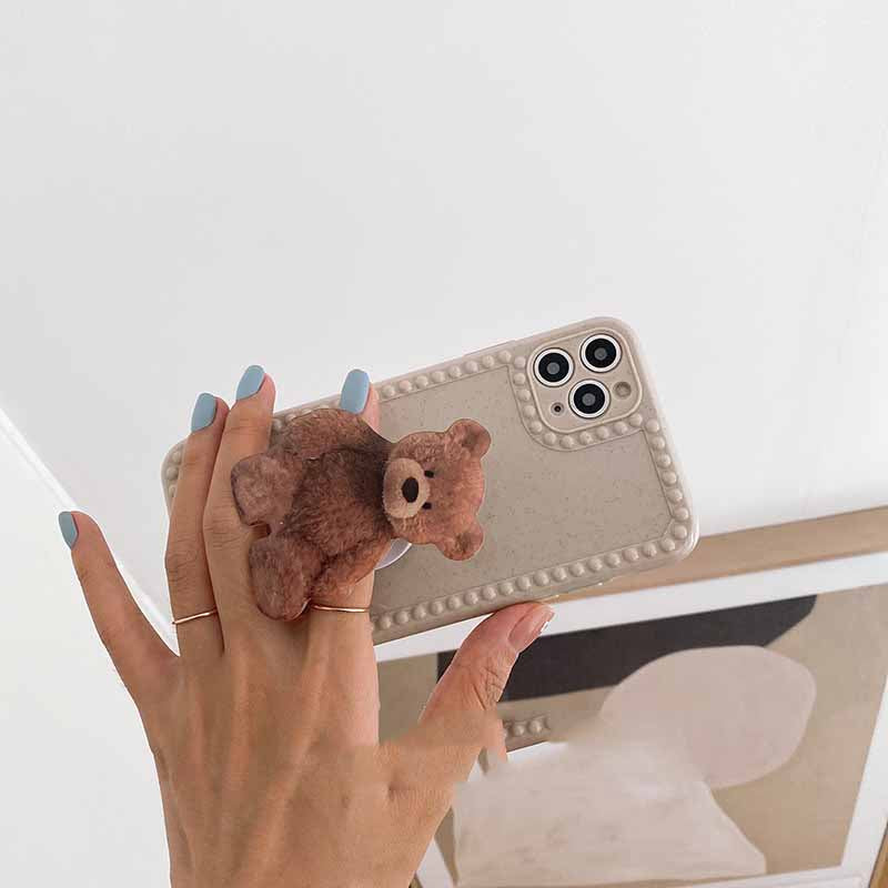 Porte-case de téléphone portable à ours simple et mignon