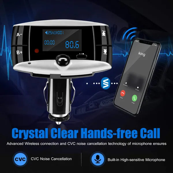 Voiture sans fil FM transmetteur USB Chargeur mains libres Call MP3 lecteur carte SD lecture Aux-in