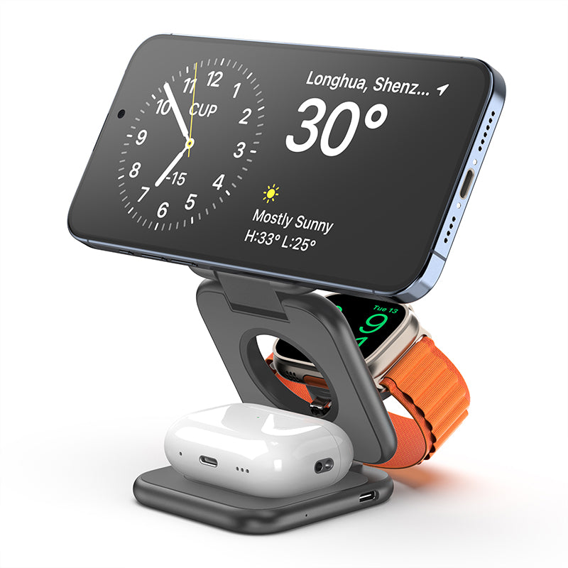 Casque de montre mobile Chargeur magnétique pliant 3 en un sans fil