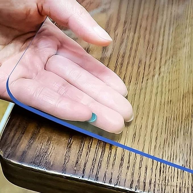 Protecteur de table transparent -1,5mm Épaisseur étanche Couverture de table en PVC résistant pour Dinin