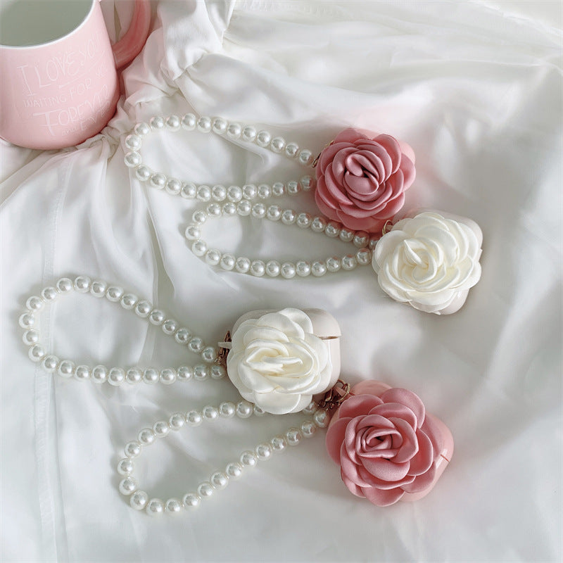 Camellia Pearl Chaîne Bluetooth casque sans fil housse Stereo Soft Shell