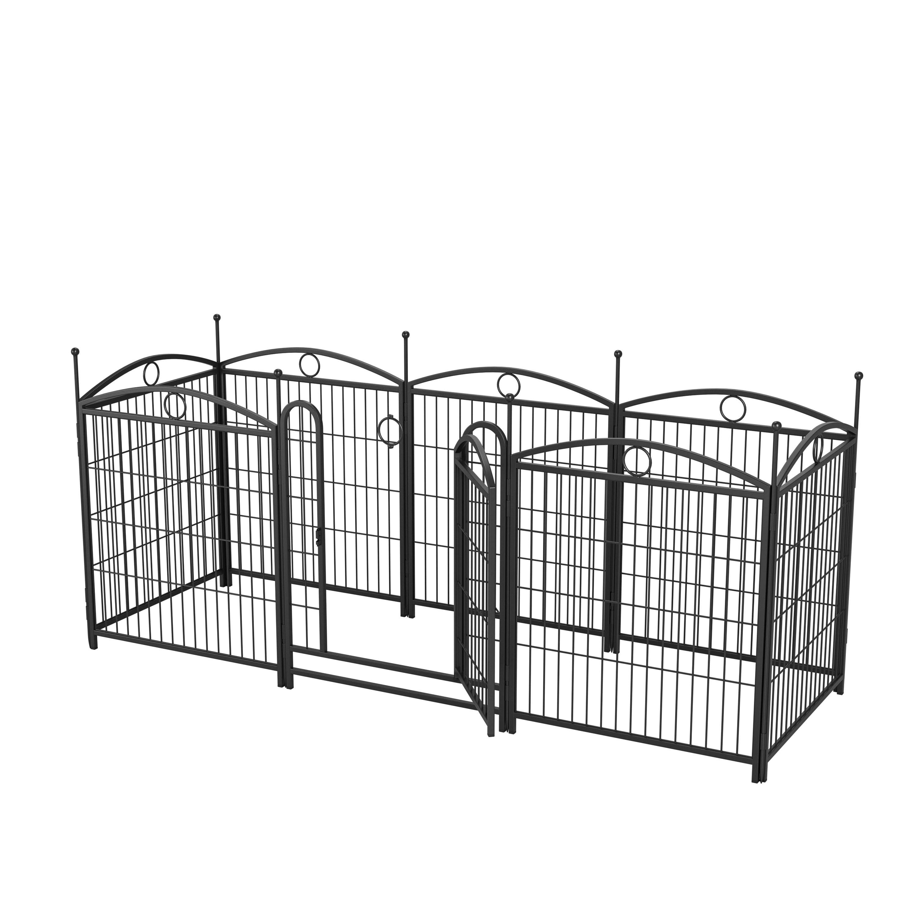 Dog Playpen Intérieur 32 pouces 8 panneaux Metal Dog Pen Pet Dog Fence Outdoor Exercise Pen avec