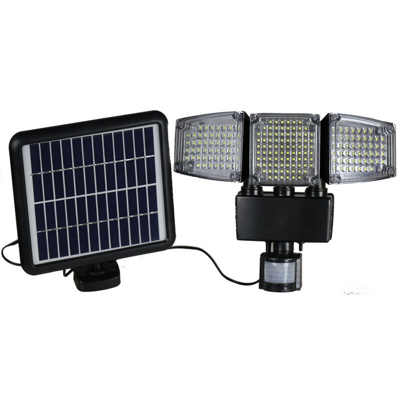 Lumière solaire de jardin 188LED trois lumières de tête