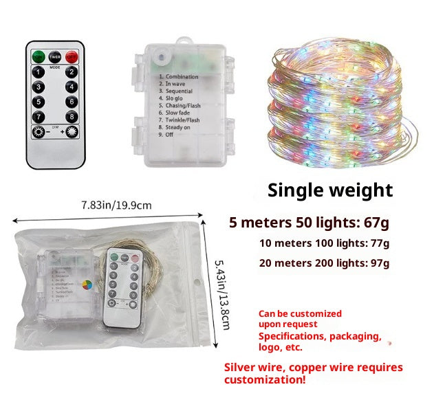 Chambre à distance étanche Année lumière extérieur Batterie Box Rideau lumineux jours fériés