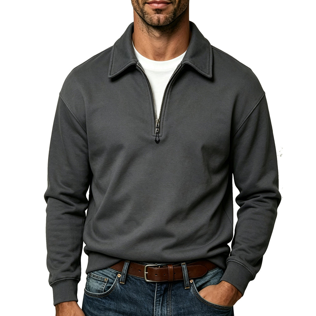 Top Hoodie Homme Plus Taille Lapel-Zip