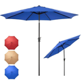 Parapluie extérieur de patio 9FT Table en polyester Tissu en fer Canopy Cadre 8 côtes UV Prote