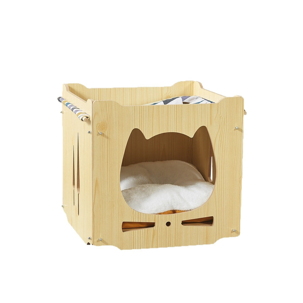 Stackable Wooden Cat Bed for Four Seasons Home Use