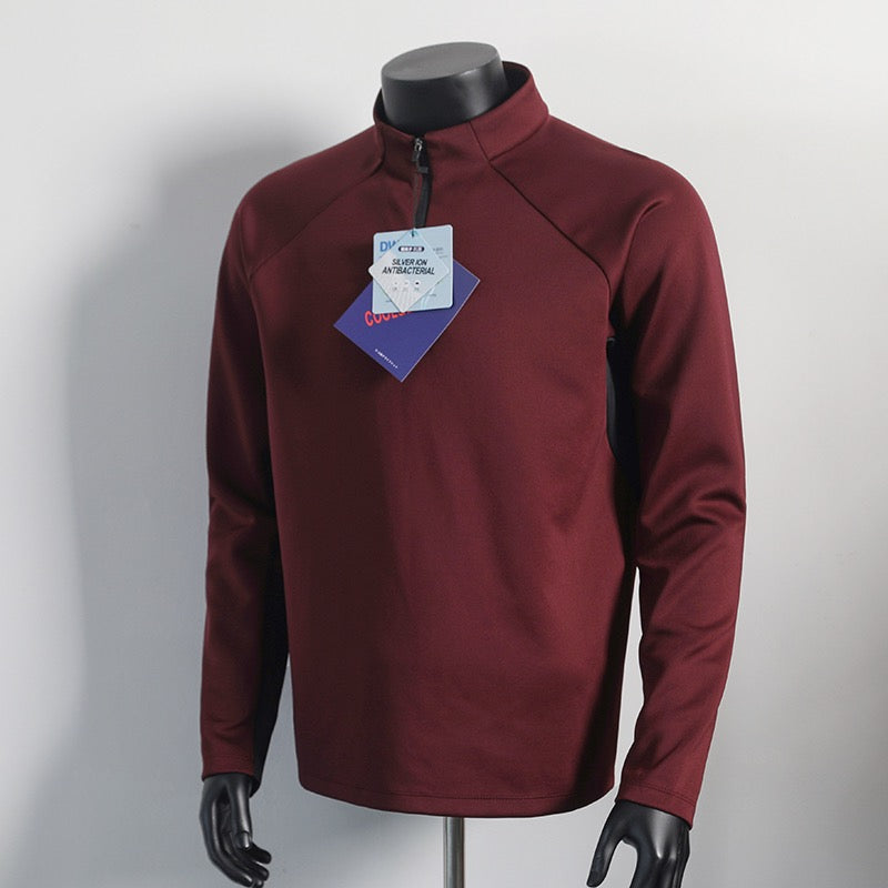 Pull à manches longues thermique en col de mock pour hommes