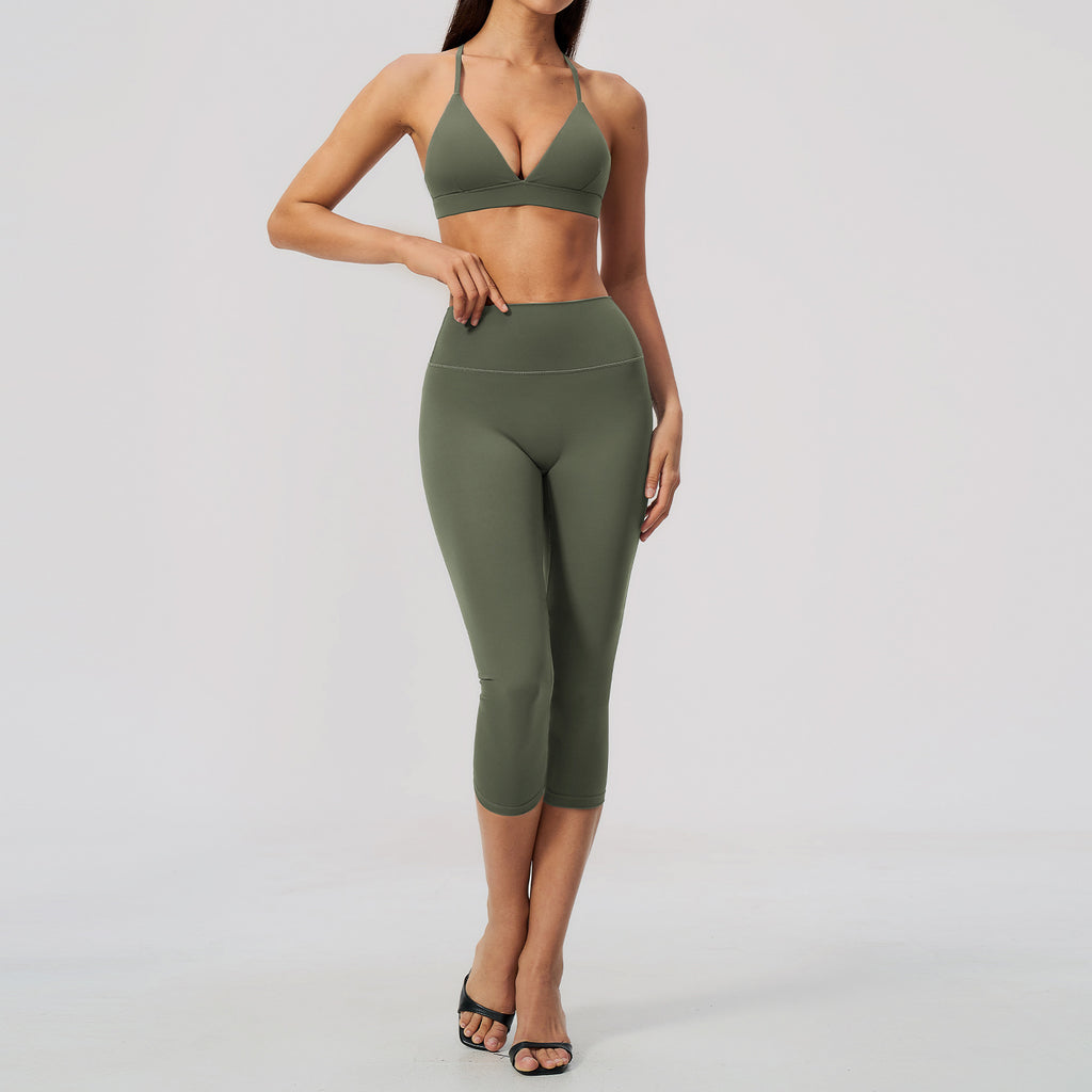 Femmes Tight-Fitting Quick-Drying Capris High-Waisted Yoga Wear