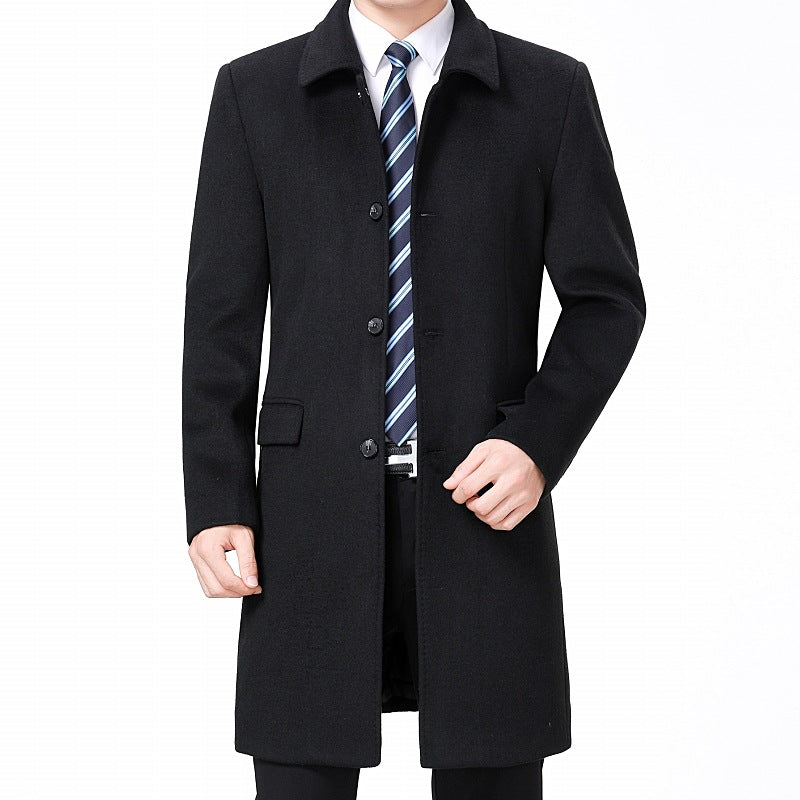 Manteau de laine longue casual homme