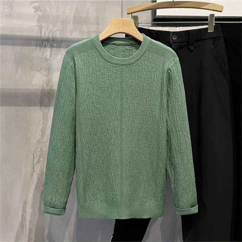 Chandail de base Jacquard à col solide pour hommes SpringAutomn