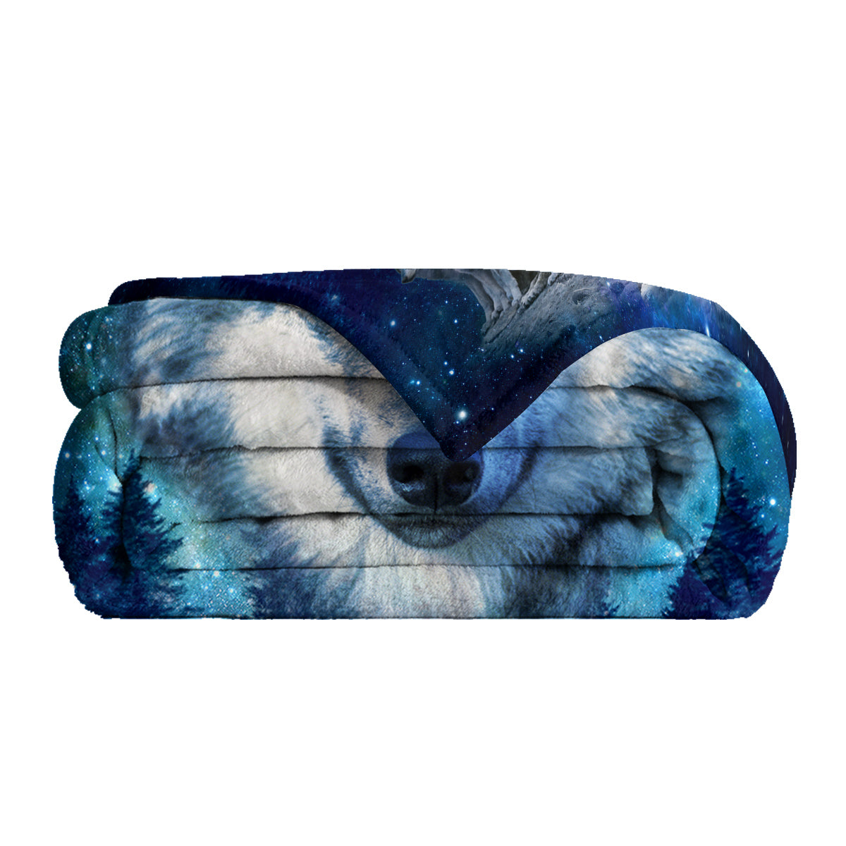 Bleu Loup Flèche Flanneau Couverture Nature Faune Couverture Flèche Cozy Loups d'hiver Animaux