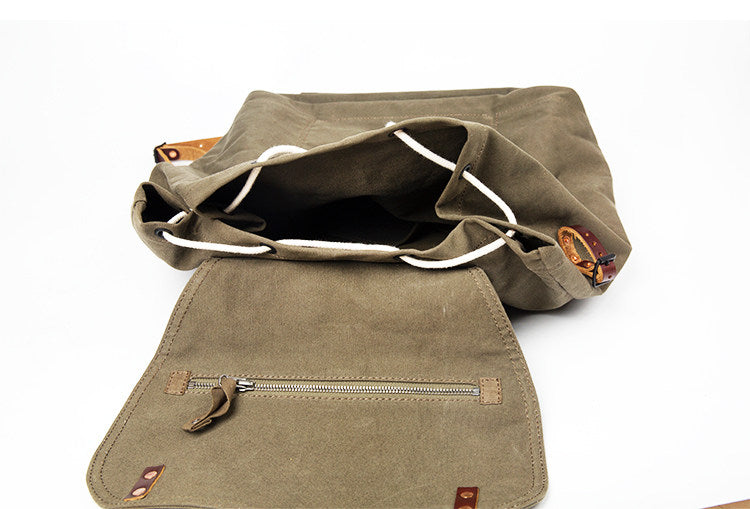 Sac à dos retro en toile de grande capacité