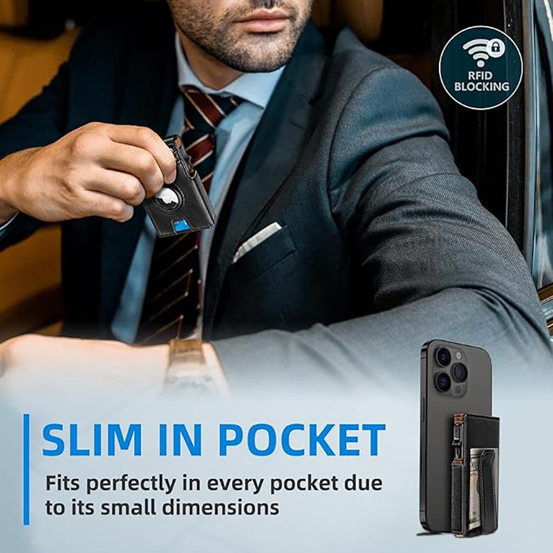Porte carte homme en métal, format compact multi-cartes