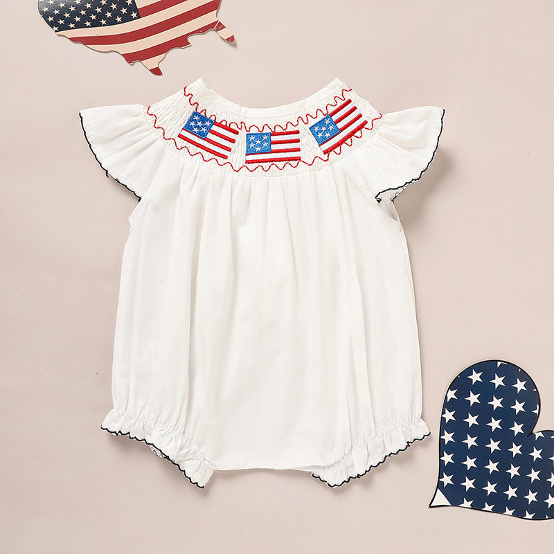 Bébé fille 4ème de Juillet Bubble Romper