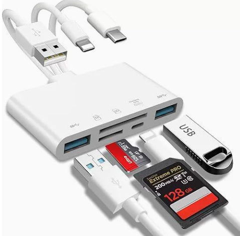 Comprimé DCF Card Camera TF Card Reader U Disk 3-en-1 Extension carte mémoire