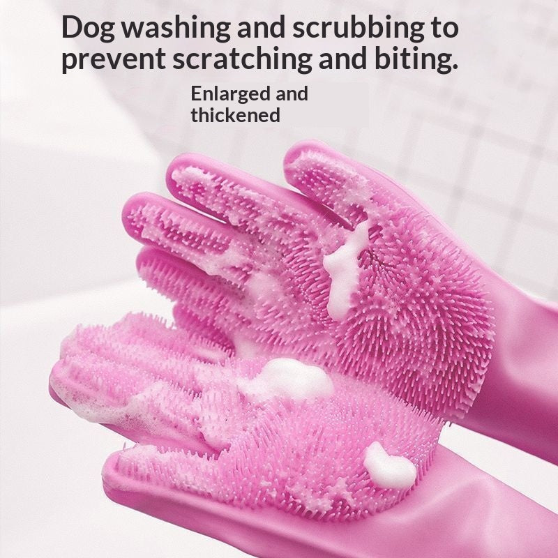 Gants de bain portatifs pour animaux domestiques anti-rayure et anti-Bite