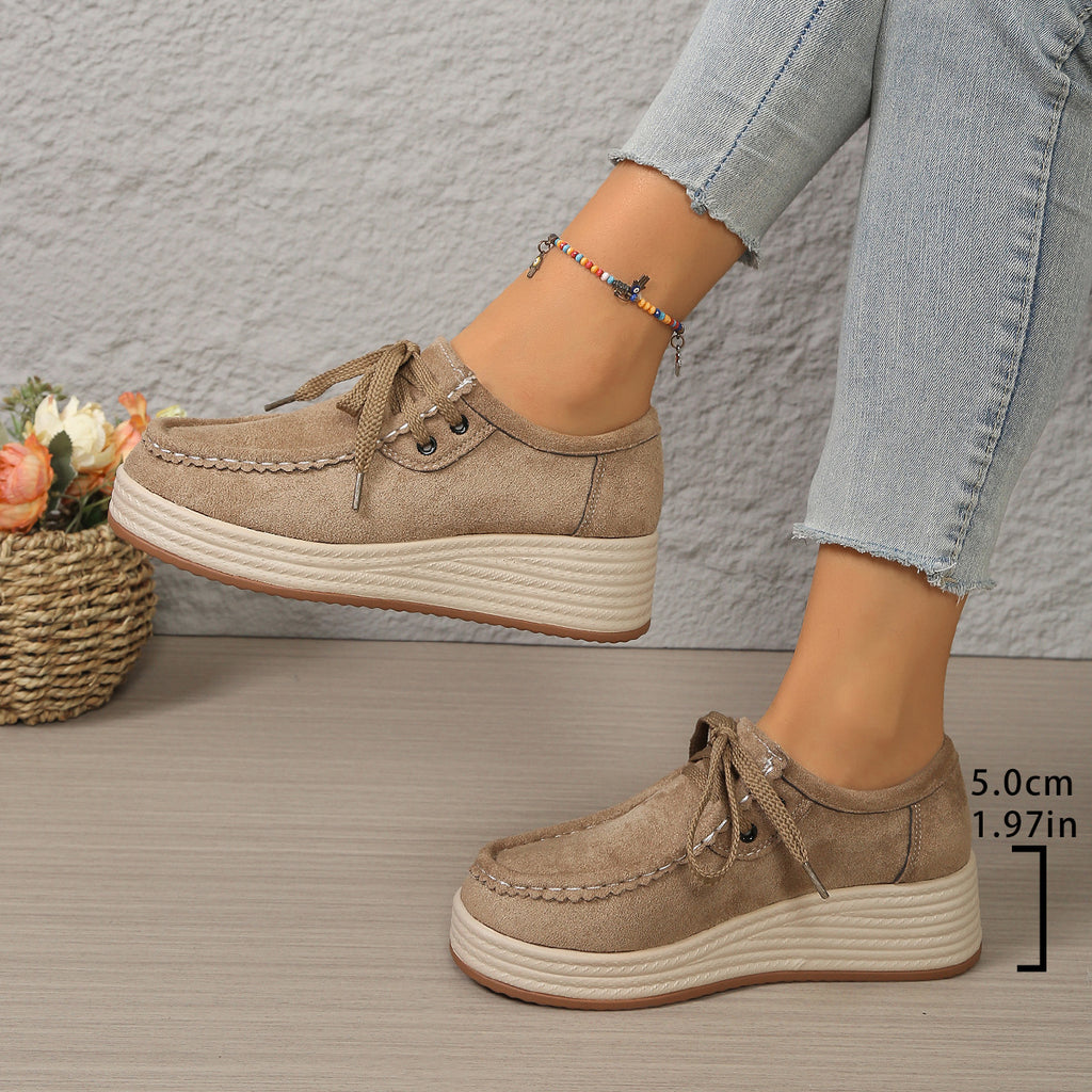 Pompes européennes et américaines à chunky-soled femmes avec des lacets avant Casual Chunky-soled