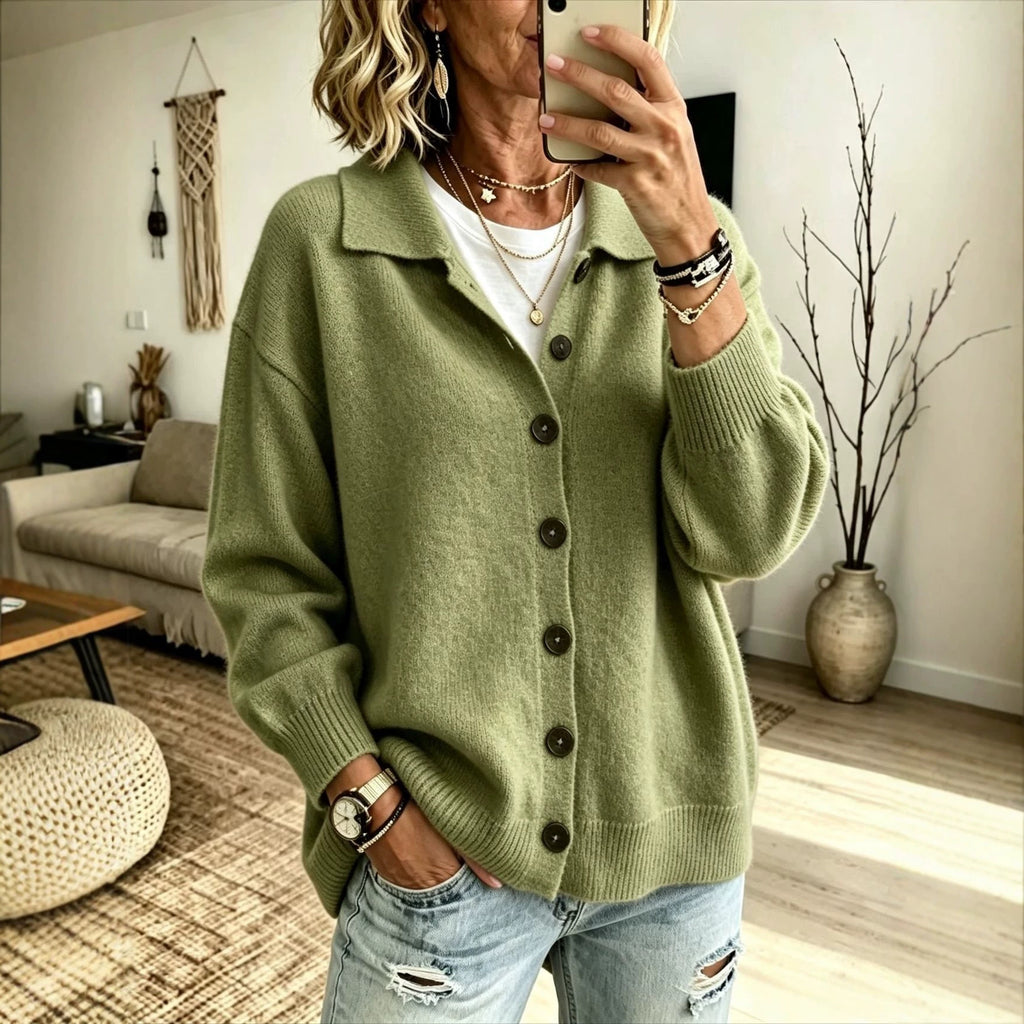 Cardigan tricoté avec boutons Et des vêtements de dessus pour femmes Lapel