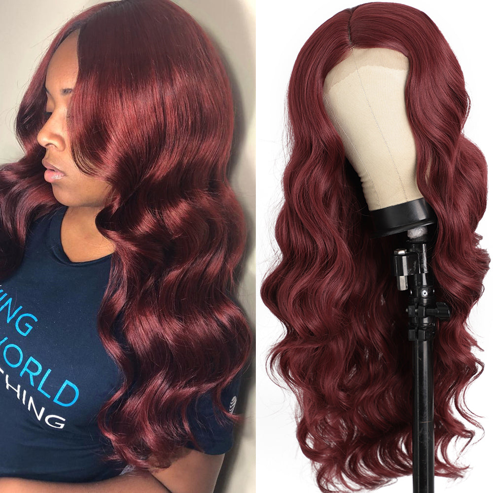 Couvercle de tête en fibre synthétique bouclée orange moyen pour femme