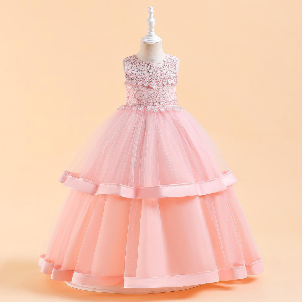 Robe de princesse longue couleur pour petites filles