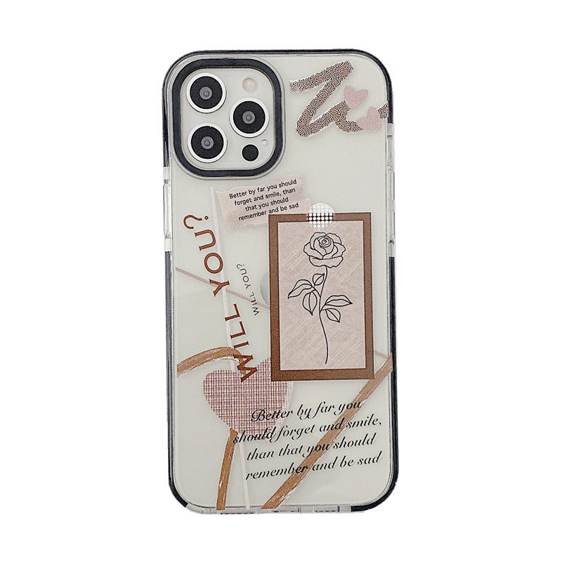 Boitier de téléphone en plastique transparent de Rose Vent Frosty