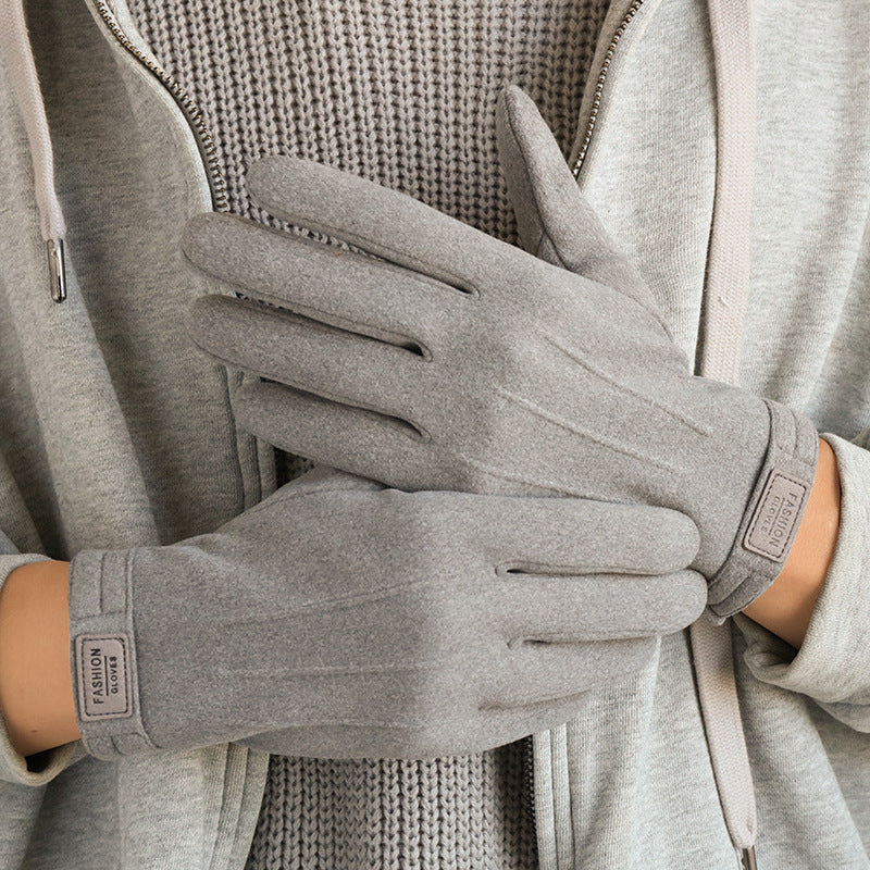 Gants pour hommes Gants chauds d'hiver doublés de polaire Dralon Coréen Wind-proof et Cold Protection Touch S
