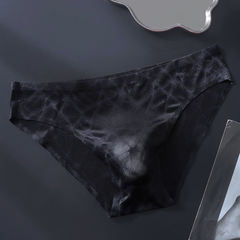 Léger-luxeur Soie-surface Hommes Sous-vêtements Ice-silk Sexy Soft Dentelle