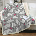 Cat Sherpa Blanket Animal Pattern Printing Enfants double couche