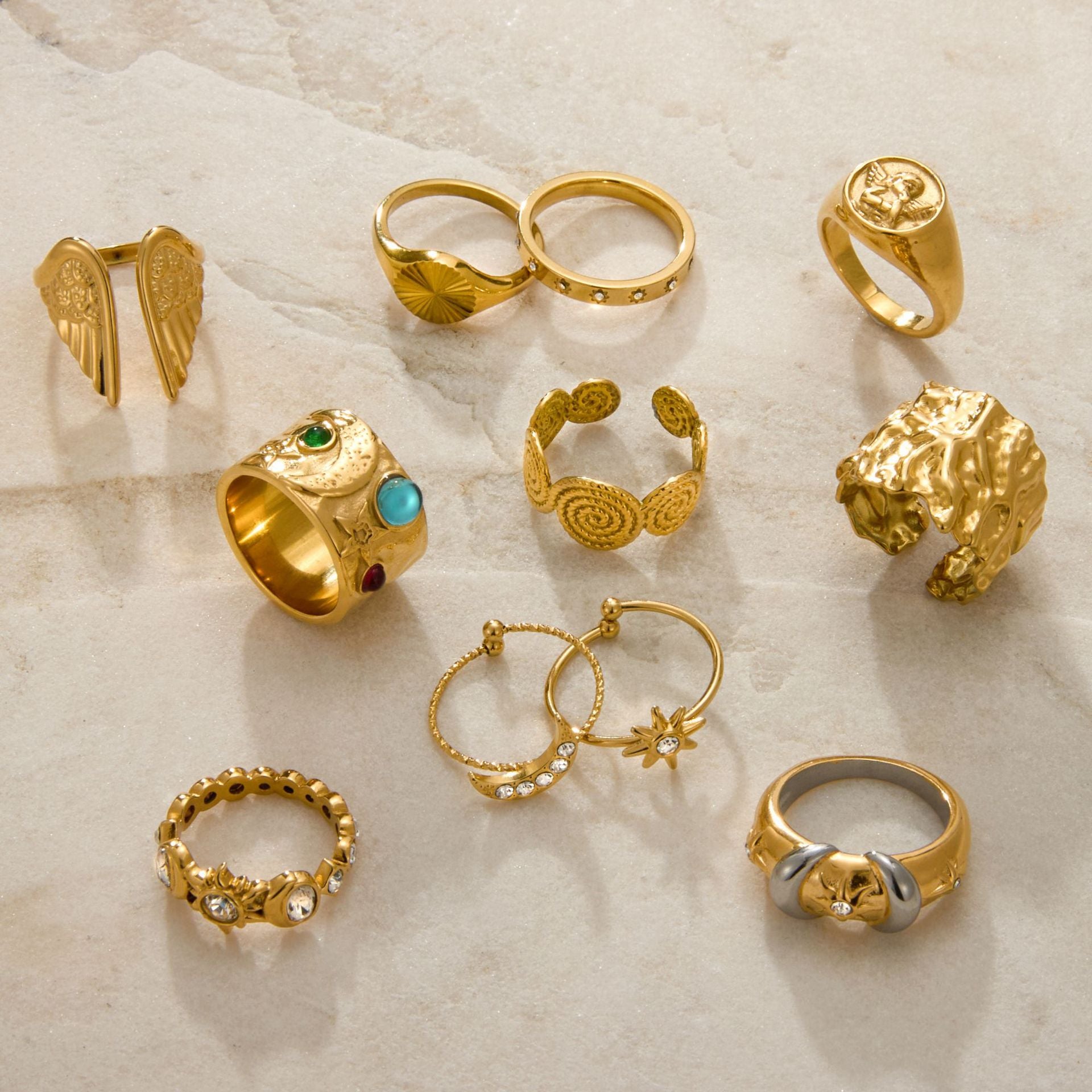 Bague en acier inoxydable de luxe abordable pour les femmes