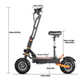 Scooter électrique de commutation X8 avec roues de 13 pouces et pneus sur route de 32 Mph