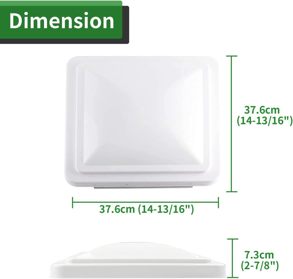 Vent de toit RV blanc RV de 14 pouces Vent intérieur avec ventilateur Black Range Hood Echappement