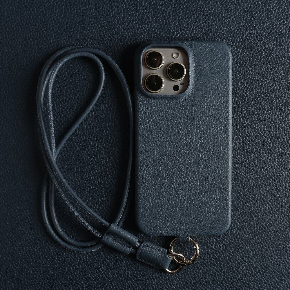 Boîtier de téléphone en couleur solide avec un lanyard haut de gamme