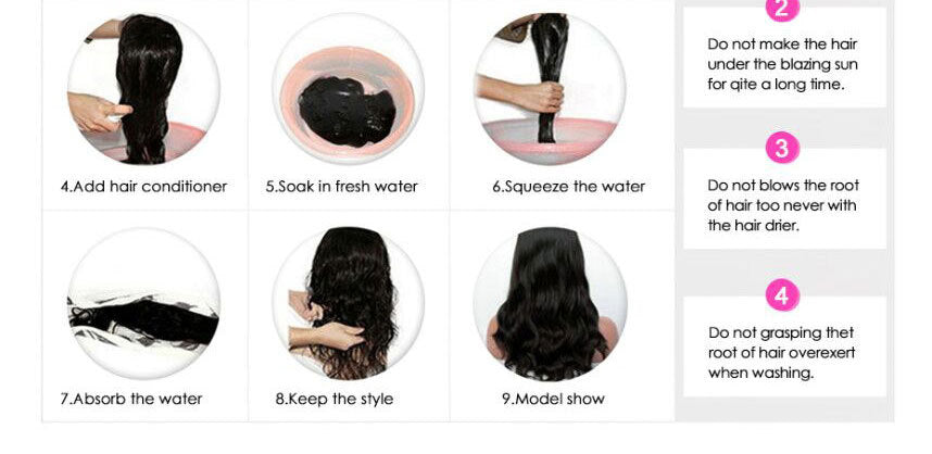 Brazilian Water Wave Headband Perruques de cheveux humains