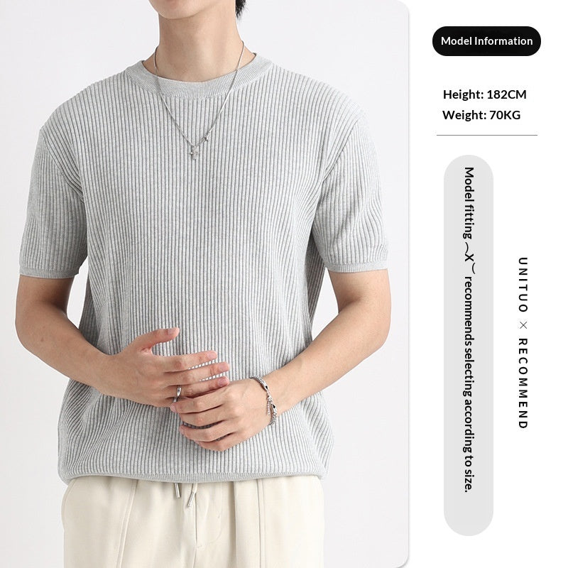 Vêtements tendance masculins occasionnels et détendues à col rond pour hommes