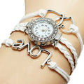 Alliage Love Double en forme de coeur Love Woven Multi-couche Watch