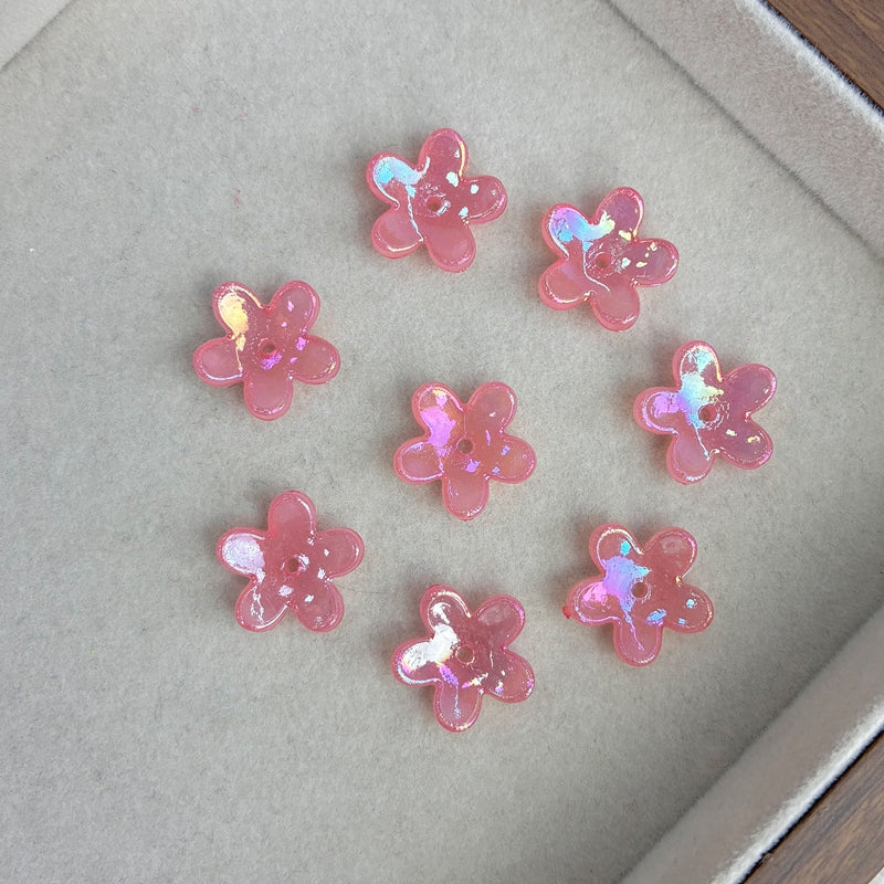 Perles de fleurs d'étoiles 5-Petal translucides