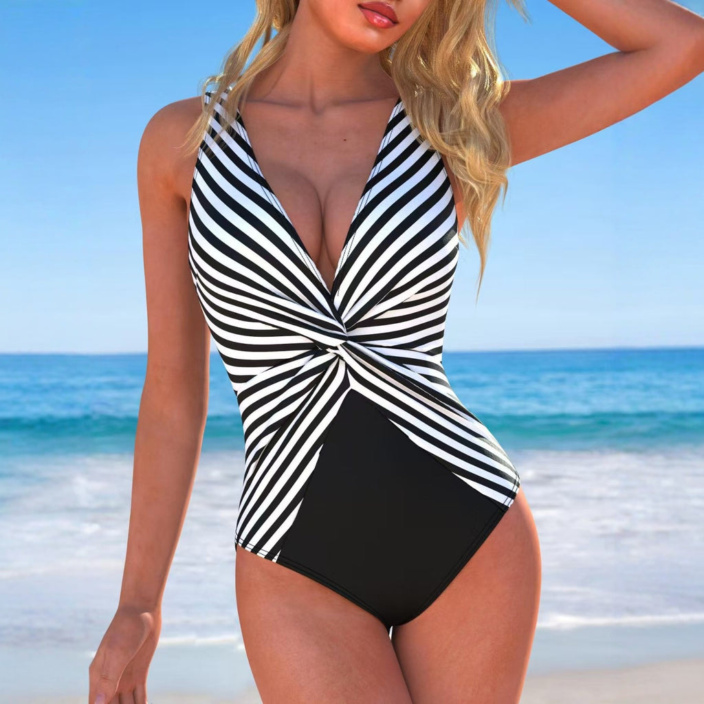 Maillot de bain d'une seule pièce de style féminin avec design de couverture tummy