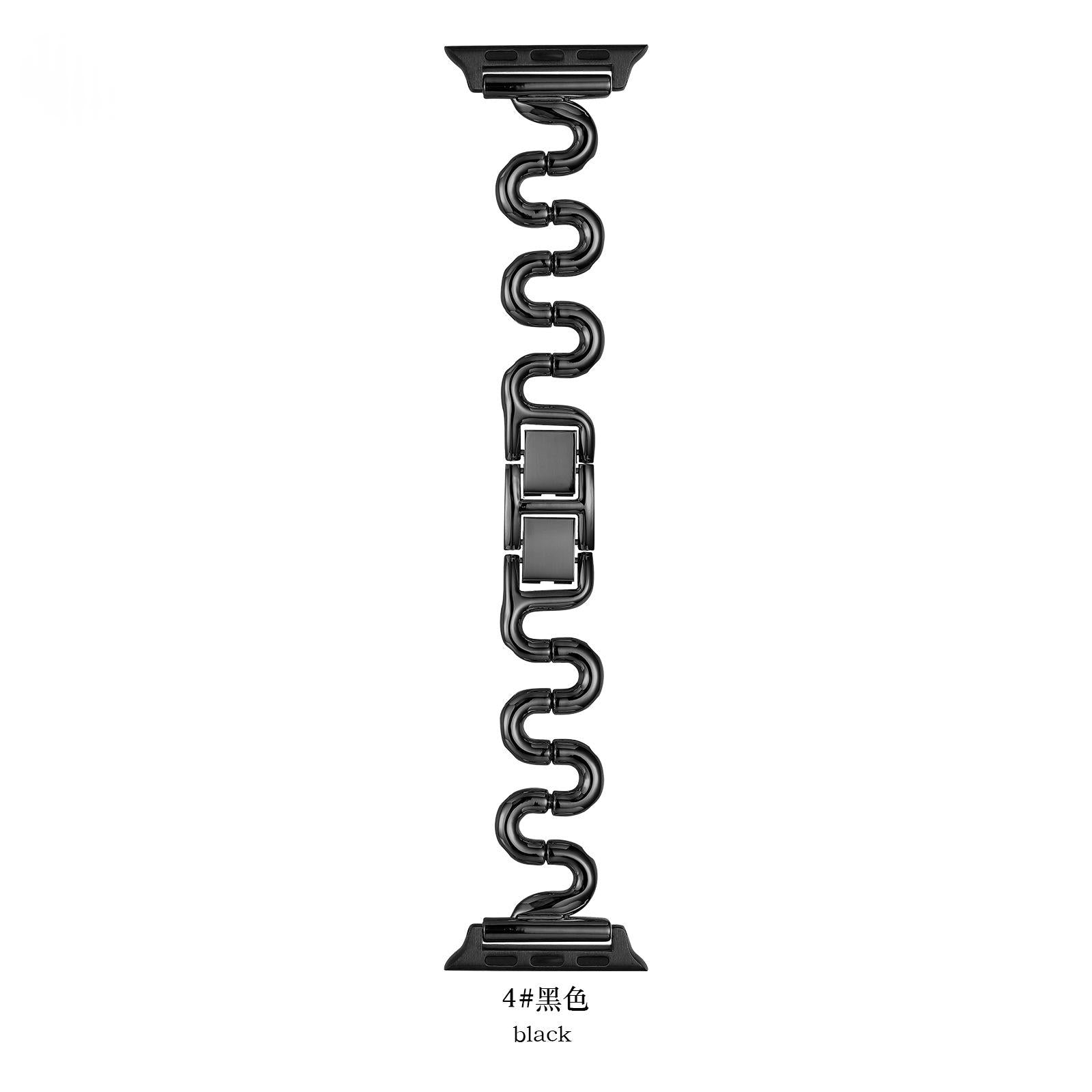 Bande de montres intelligentes Bent Metal Bracelet en forme de S