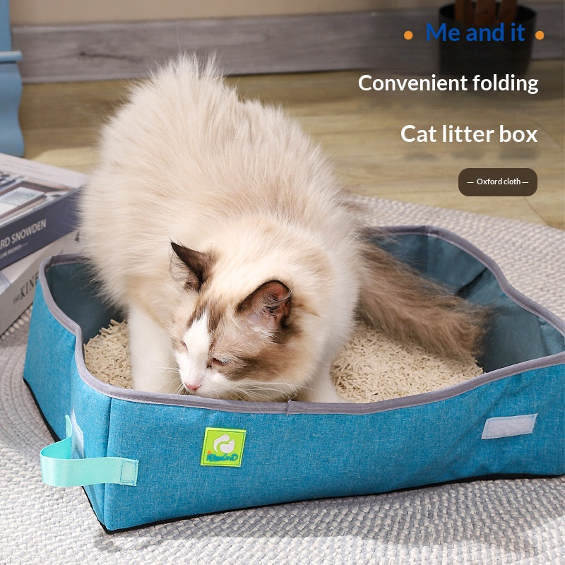 Boîte à litière pliable pour chat Oxford