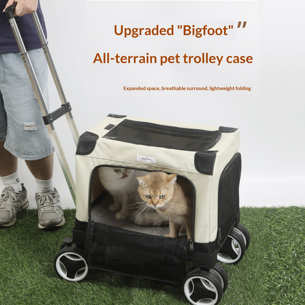 Pet Troley Case Grand-Capacité Cat Carrier Handheld Sac respirant pour petits chiens et Mul