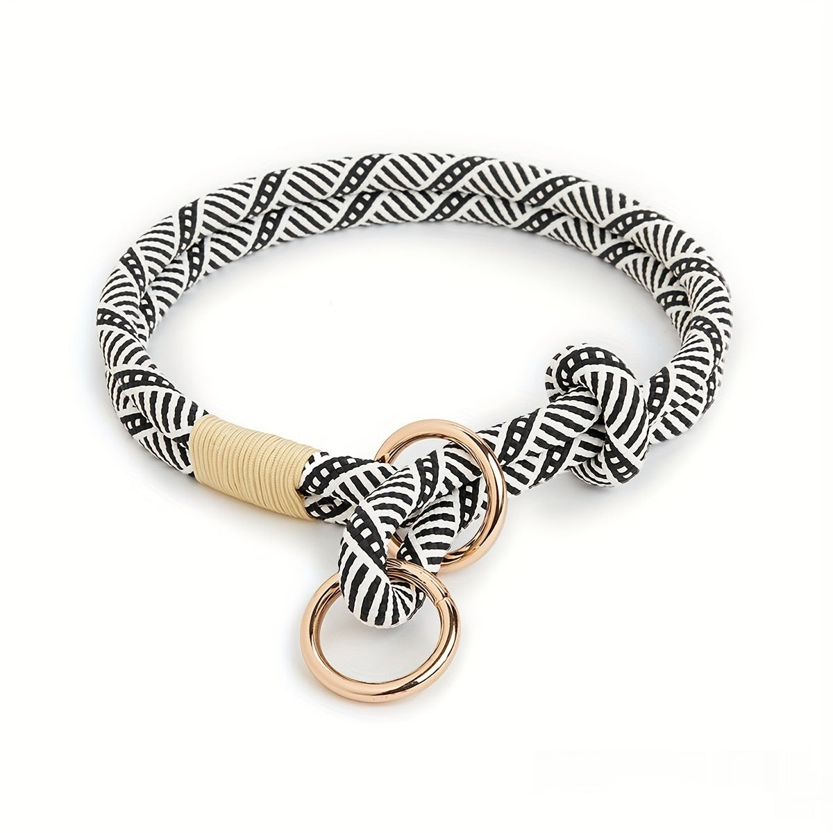 Petit chien anti-trangle en acier inoxydable à double anneau