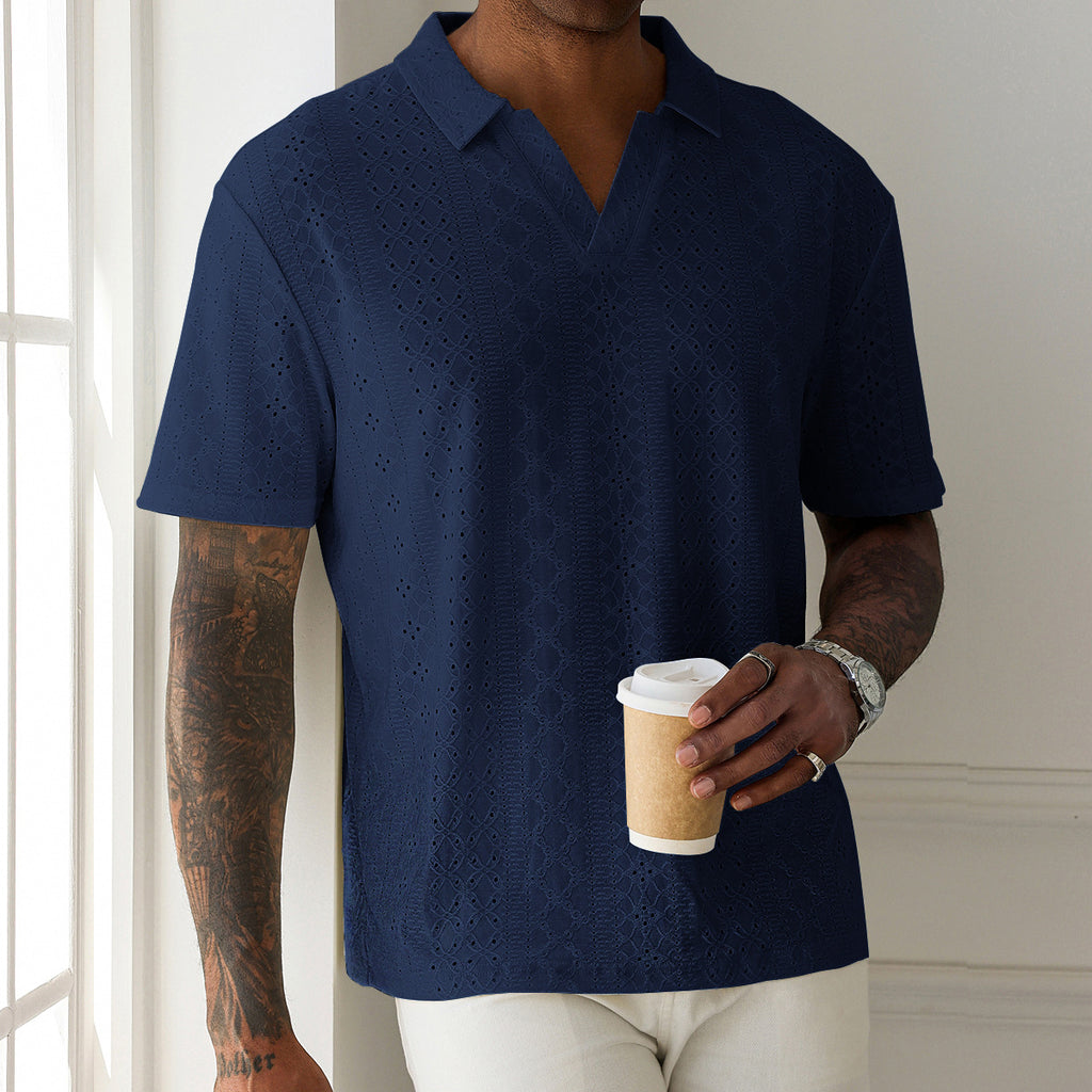 Casual élégant hommes Hollow-out haut court